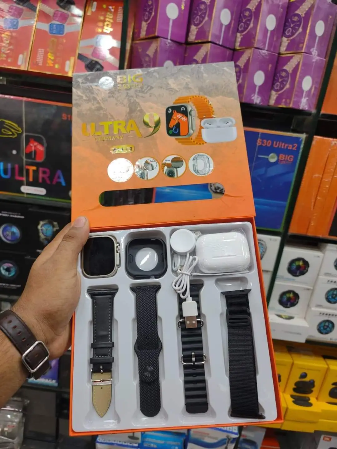 Buy Ultra 9 Smart Watch With Earpods And 6 Straps At Best Price In Pakistan -Qureshi Products